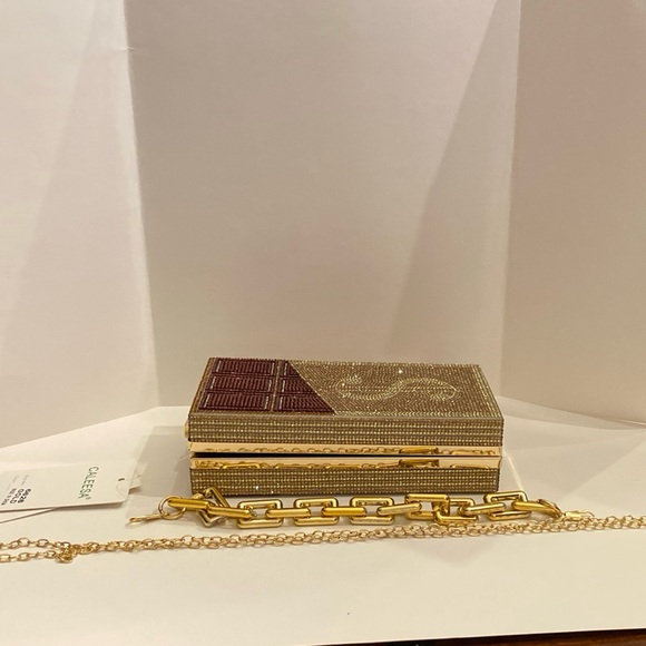 Vegan Dollar Sign Rhinestone Clutch NWT - Picture 8 of 10